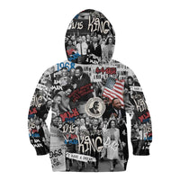 Martin Luther King Day Tribute Kid Hoodie Civil Rights Collage and Classic American Street Graffiti Colors - Wonder Print Shop
