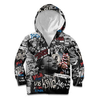 Martin Luther King Day Tribute Kid Hoodie Civil Rights Collage and Classic American Street Graffiti Colors - Wonder Print Shop