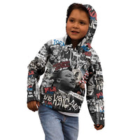 Martin Luther King Day Tribute Kid Hoodie Civil Rights Collage and Classic American Street Graffiti Colors - Wonder Print Shop