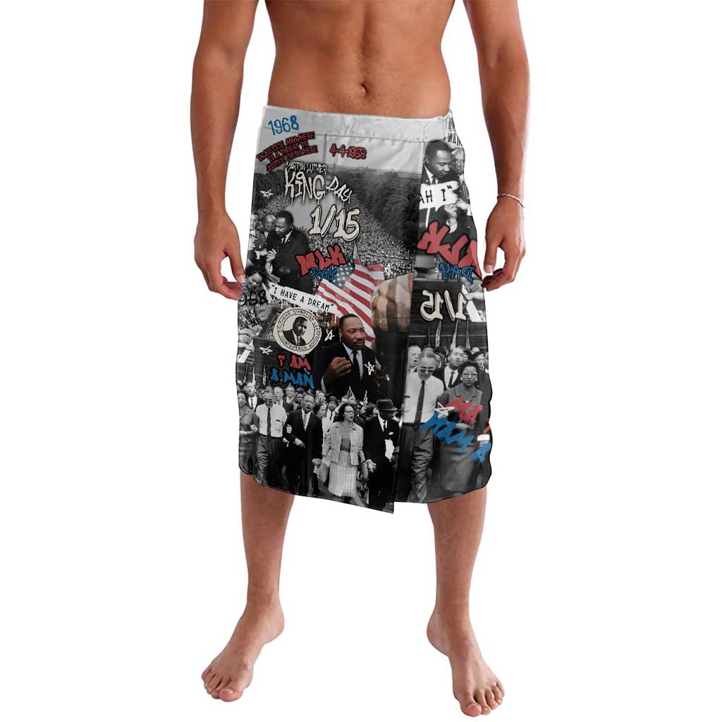 Martin Luther King Day Tribute Lavalava Civil Rights Collage and Classic American Street Graffiti Colors - Wonder Print Shop