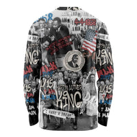 Martin Luther King Day Tribute Long Sleeve Shirt Civil Rights Collage and Classic American Street Graffiti Colors - Wonder Print Shop