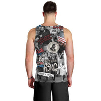 Martin Luther King Day Tribute Men Tank Top Civil Rights Collage and Classic American Street Graffiti Colors - Wonder Print Shop