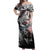 Martin Luther King Day Tribute Off Shoulder Maxi Dress Civil Rights Collage and Classic American Street Graffiti Colors - Wonder Print Shop