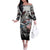 Martin Luther King Day Tribute Off The Shoulder Long Sleeve Dress Civil Rights Collage and Classic American Street Graffiti Colors - Wonder Print Shop