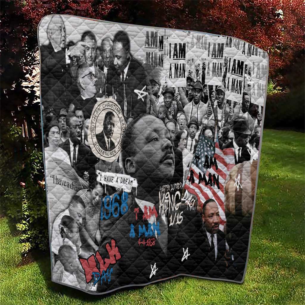 Martin Luther King Day Tribute Quilt Civil Rights Collage and Classic American Street Graffiti Colors - Wonder Print Shop