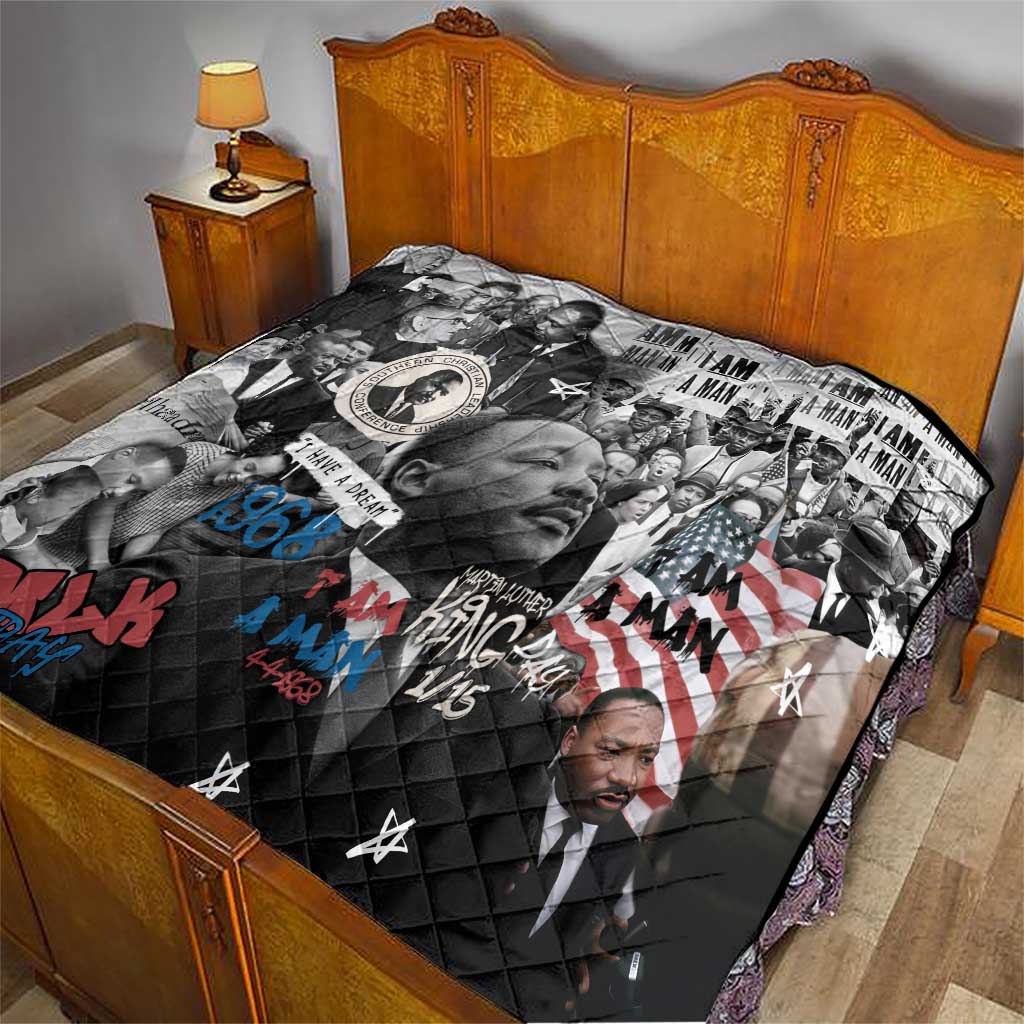 Martin Luther King Day Tribute Quilt Civil Rights Collage and Classic American Street Graffiti Colors - Wonder Print Shop