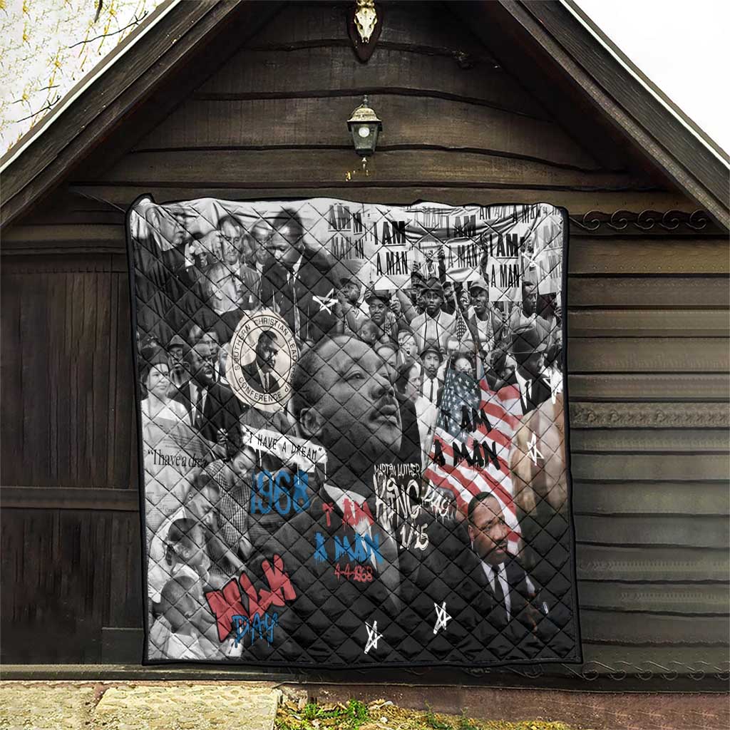 Martin Luther King Day Tribute Quilt Civil Rights Collage and Classic American Street Graffiti Colors - Wonder Print Shop