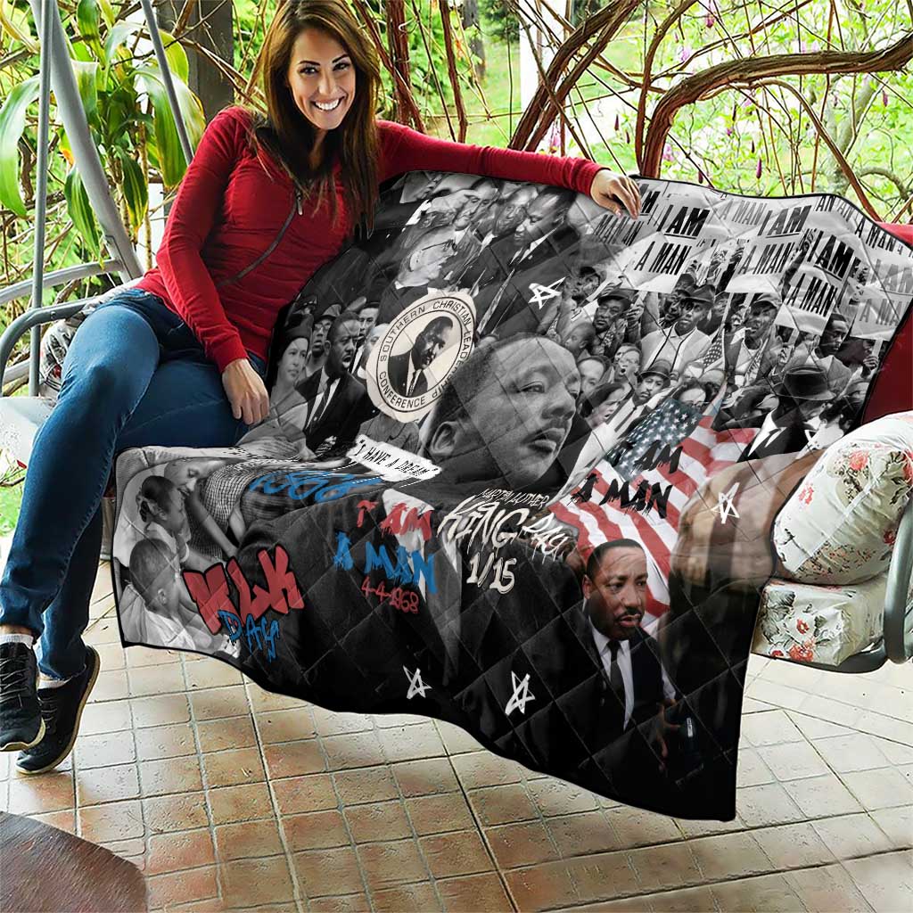 Martin Luther King Day Tribute Quilt Civil Rights Collage and Classic American Street Graffiti Colors - Wonder Print Shop