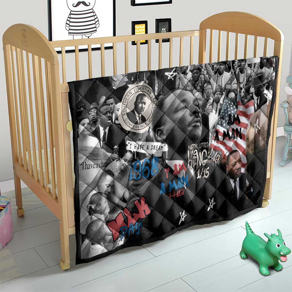 Martin Luther King Day Tribute Quilt Civil Rights Collage and Classic American Street Graffiti Colors - Wonder Print Shop