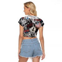 Martin Luther King Day Tribute Raglan Cropped T Shirt Civil Rights Collage and Classic American Street Graffiti Colors - Wonder Print Shop