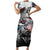 Martin Luther King Day Tribute Short Sleeve Bodycon Dress Civil Rights Collage and Classic American Street Graffiti Colors - Wonder Print Shop