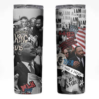 Martin Luther King Day Tribute Skinny Tumbler Civil Rights Collage and Classic American Street Graffiti Colors - Wonder Print Shop