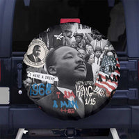 Martin Luther King Day Tribute Spare Tire Cover Civil Rights Collage and Classic American Street Graffiti Colors - Wonder Print Shop