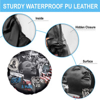 Martin Luther King Day Tribute Spare Tire Cover Civil Rights Collage and Classic American Street Graffiti Colors - Wonder Print Shop