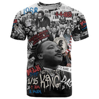 Martin Luther King Day Tribute T Shirt Civil Rights Collage and Classic American Street Graffiti Colors - Wonder Print Shop