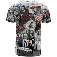 Martin Luther King Day Tribute T Shirt Civil Rights Collage and Classic American Street Graffiti Colors - Wonder Print Shop