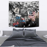 Martin Luther King Day Tribute Tapestry Civil Rights Collage and Classic American Street Graffiti Colors - Wonder Print Shop