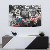 Martin Luther King Day Tribute Tapestry Civil Rights Collage and Classic American Street Graffiti Colors - Wonder Print Shop