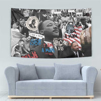 Martin Luther King Day Tribute Tapestry Civil Rights Collage and Classic American Street Graffiti Colors - Wonder Print Shop