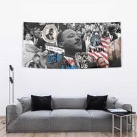 Martin Luther King Day Tribute Tapestry Civil Rights Collage and Classic American Street Graffiti Colors - Wonder Print Shop