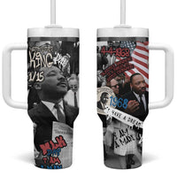 Martin Luther King Day Tribute Tumbler With Handle Civil Rights Collage and Classic American Street Graffiti Colors - Wonder Print Shop
