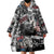 Martin Luther King Day Tribute Wearable Blanket Hoodie Civil Rights Collage and Classic American Street Graffiti Colors - Wonder Print Shop