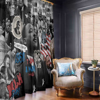 Martin Luther King Day Tribute Window Curtain Civil Rights Collage and Classic American Street Graffiti Colors - Wonder Print Shop