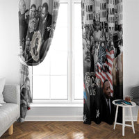Martin Luther King Day Tribute Window Curtain Civil Rights Collage and Classic American Street Graffiti Colors - Wonder Print Shop