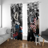 Martin Luther King Day Tribute Window Curtain Civil Rights Collage and Classic American Street Graffiti Colors - Wonder Print Shop