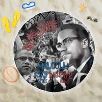 Malcolm X Beach Blanket Quotes Dates and Black History Activist Theme - Wonder Print Shop