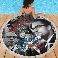Malcolm X Beach Blanket Quotes Dates and Black History Activist Theme - Wonder Print Shop