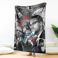 Malcolm X Blanket Quotes Dates and Black History Activist Theme - Wonder Print Shop