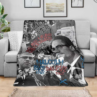 Malcolm X Blanket Quotes Dates and Black History Activist Theme - Wonder Print Shop