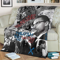 Malcolm X Blanket Quotes Dates and Black History Activist Theme - Wonder Print Shop