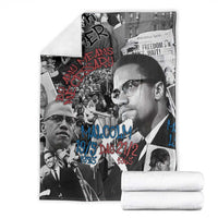 Malcolm X Blanket Quotes Dates and Black History Activist Theme - Wonder Print Shop