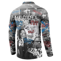 Malcolm X Button Sweatshirt Quotes Dates and Black History Activist Theme - Wonder Print Shop
