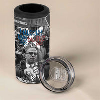 Malcolm X 4 in 1 Can Cooler Tumbler Quotes Dates and Black History Activist Theme - Wonder Print Shop
