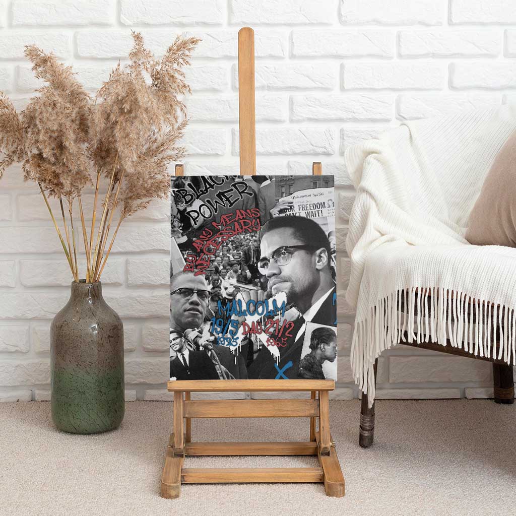 Malcolm X Canvas Wall Art Quotes Dates and Black History Activist Theme - Wonder Print Shop