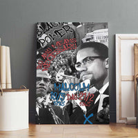Malcolm X Canvas Wall Art Quotes Dates and Black History Activist Theme - Wonder Print Shop