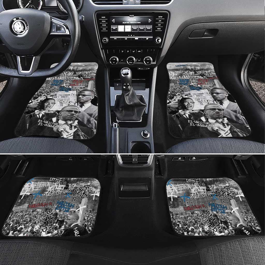 Malcolm X Car Mats Quotes Dates and Black History Activist Theme - Wonder Print Shop