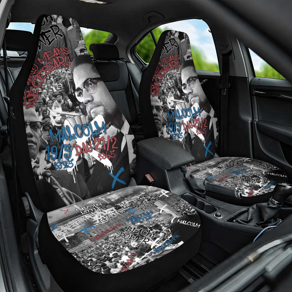 Malcolm X Car Seat Cover Quotes Dates and Black History Activist Theme - Wonder Print Shop