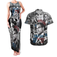 Malcolm X Couples Matching Tank Maxi Dress and Hawaiian Shirt Quotes Dates and Black History Activist Theme - Wonder Print Shop