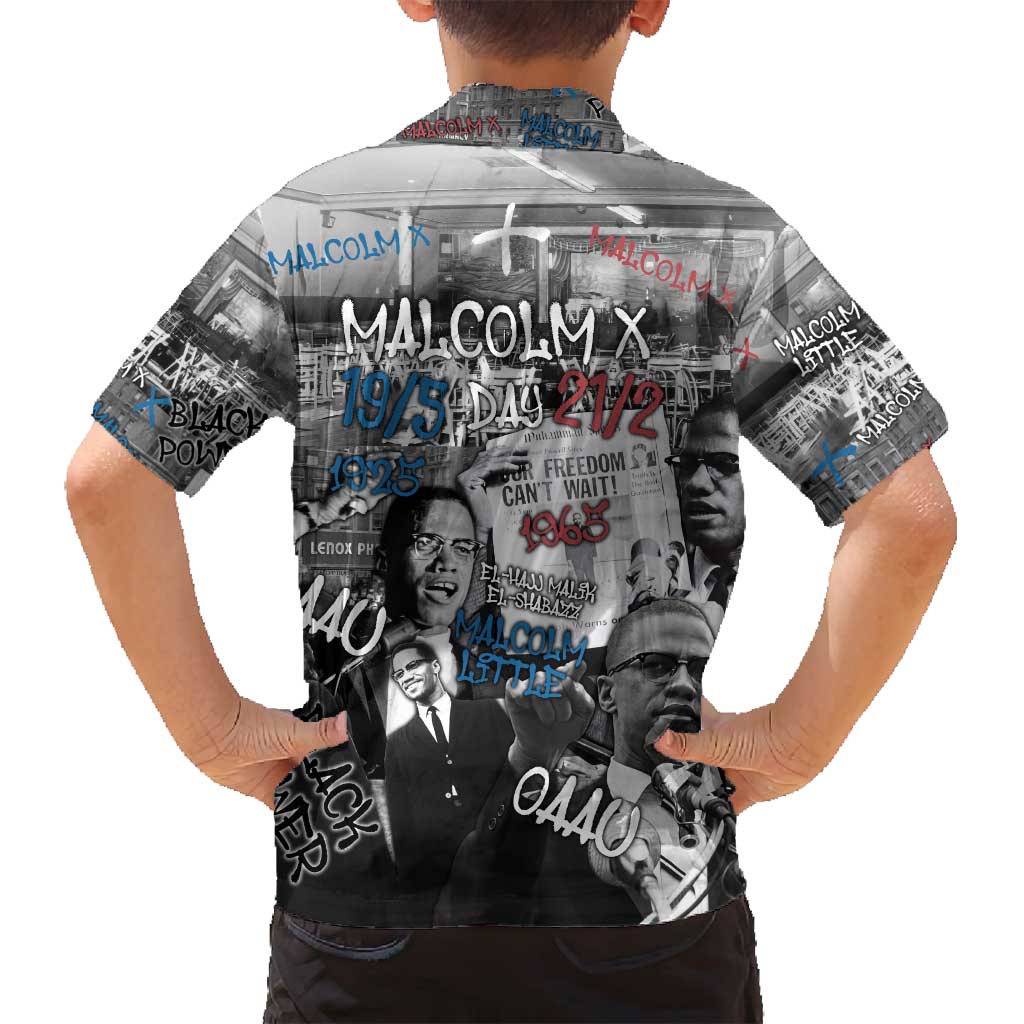 Malcolm X Family Matching Long Sleeve Bodycon Dress and Hawaiian Shirt Quotes Dates and Black History Activist Theme - Wonder Print Shop