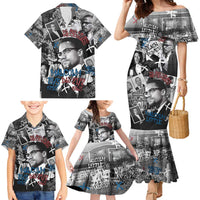 Malcolm X Family Matching Mermaid Dress and Hawaiian Shirt Quotes Dates and Black History Activist Theme - Wonder Print Shop