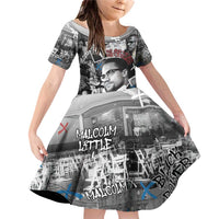 Malcolm X Family Matching Off Shoulder Short Dress and Hawaiian Shirt Quotes Dates and Black History Activist Theme - Wonder Print Shop