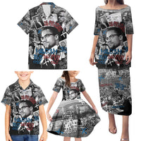 Malcolm X Family Matching Puletasi and Hawaiian Shirt Quotes Dates and Black History Activist Theme - Wonder Print Shop