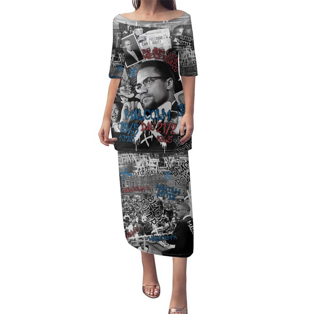 Malcolm X Family Matching Puletasi and Hawaiian Shirt Quotes Dates and Black History Activist Theme - Wonder Print Shop