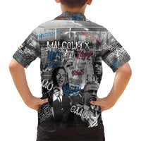 Malcolm X Family Matching Short Sleeve Bodycon Dress and Hawaiian Shirt Quotes Dates and Black History Activist Theme - Wonder Print Shop