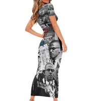 Malcolm X Family Matching Short Sleeve Bodycon Dress and Hawaiian Shirt Quotes Dates and Black History Activist Theme - Wonder Print Shop