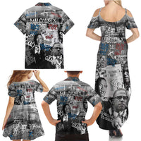 Malcolm X Family Matching Summer Maxi Dress and Hawaiian Shirt Quotes Dates and Black History Activist Theme - Wonder Print Shop